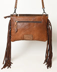 American Darling ADBG238BRW Envelope Hair-On Genuine Leather Women Bag Western Handbag Purse