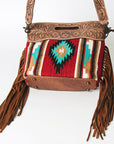 American Darling ADBG243 Clutch Hand Tooled Saddle Blanket Genuine Leather Women Bag Western Handbag Purse