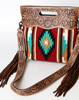 American Darling ADBG243 Clutch Hand Tooled Saddle Blanket Genuine Leather Women Bag Western Handbag Purse
