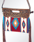 American Darling ADBG246 Clutch Hand Tooled Saddle Blanket Genuine Leather Women Bag Western Handbag Purse