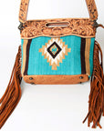 American Darling ADBG248 Clutch Hand Tooled Saddle Blanket Genuine Leather Women Bag Western Handbag Purse