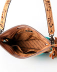 American Darling ADBG248 Clutch Hand Tooled Saddle Blanket Genuine Leather Women Bag Western Handbag Purse