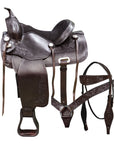 Western Horse Treeless Saddle American Leather Trail Hilason