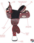 Western Horse Child Saddle Treeless American Leather Barrel