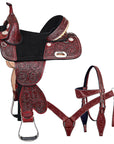 Western Horse Child Saddle Treeless American Leather Barrel