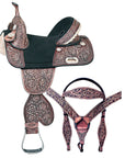 Western Horse Child Saddle Treeless American Leather Barrel