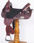 Western Horse Saddle Hilason Treeless American Leather Barrel Racing