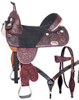 Western Horse Saddle Hilason Treeless American Leather Barrel Racing