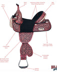 Western Horse Child Saddle Treeless American Leather Barrel