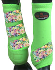 L - Hilason Horse Medicine Sports Boots Rear Hind Leg Lime