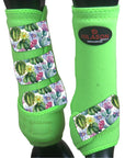 Hilason Horse Medicine Sports Boots Rear Hind Leg Lime
