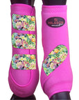 M - Hilason Horse Medicine Sports Boots Rear Hind Leg Pink