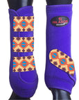 Hilason Horse Medicine Sports Boots Rear Hind Leg Purple Aztec
