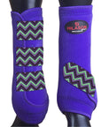Hilason Horse Medicine Sports Boots Rear Hind Leg Purple Chevron