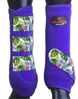 L - Hilason Horse Medicine Sports Boots Rear Hind Leg Purple