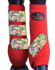 L - Hilason Horse Medicine Sports Boots Rear Hind Leg Red
