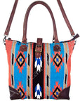 American Darling ADBG267 Tote Saddle Blanket Genuine Leather Women Bag Western Handbag Purse