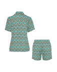 Turquoise Aztec Western Women's Pajama Set