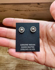 Mini Sterling Silver Stud Earrings – Detailed Design