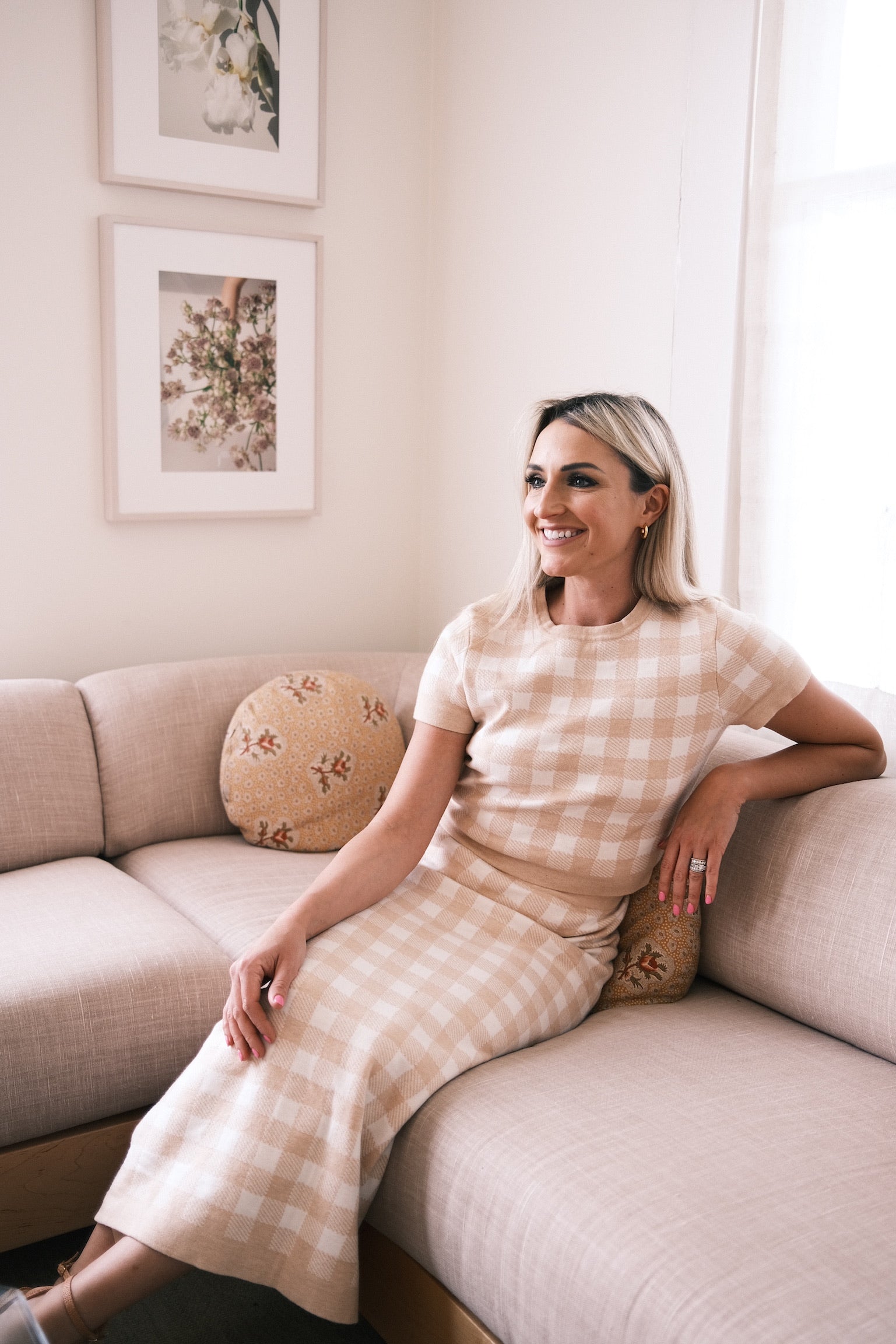 MASON'S DAUGHTER | Stella Knit Top, Blush Gingham