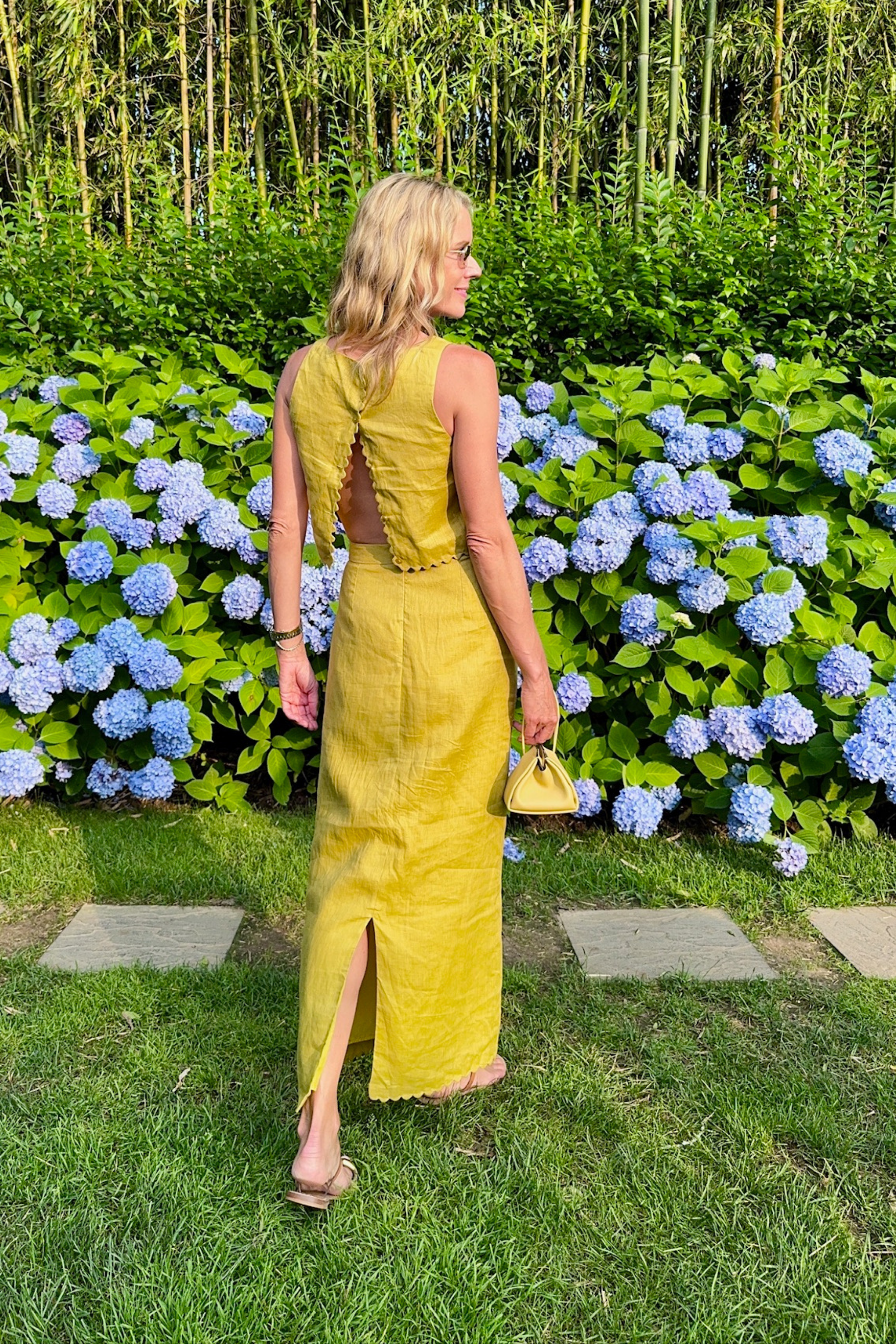 MASON'S DAUGHTER | Ella Scallop Top, Chartreuse Linen