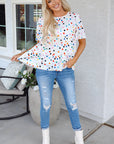 Keira Polka Dot Babydoll Blouse