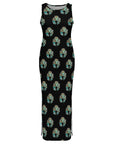 Turquoise Naja Sleeveless Bodycon Side Slit Maxi Dress