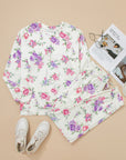 Floral Pullover and Drawstring Lounge Set