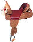 Hilason Western Horse Treeless Trail Barrel American Leather Saddle