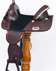 Western Horse Saddle Hilason Treeless Genuine American Leather Trail Tack