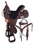 Western Horse Saddle Hilason Treeless Genuine American Leather Trail Tack