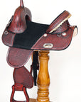 Hilason Treeless Trail Barrel American Leather Saddle Tack Set