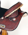 Hilason Treeless Trail Barrel American Leather Saddle Tack Set