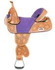 HILASON Western Horse American Leather Saddle Treeless Trail Barrel Tan With Tack Set