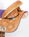 HILASON Western Horse American Leather Saddle Treeless Trail Barrel Tan With Tack Set