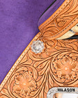 HILASON Western Horse American Leather Saddle Treeless Trail Barrel Tan With Tack Set