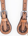 Hilason Western Cowboy Cowgirl Heavy Duty Genuine Leather Slobber Straps Black