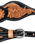 Hilason Western Cowboy Cowgirl Heavy Duty Genuine Leather Slobber Straps Black