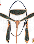 Western Horse Headstall Breast Collar Set Tack American Leather Hilason