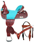 Hilason Western Horse Treeless American Lather Trail Barrel Saddle