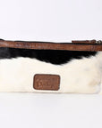 American Darling ADBG344BRW Wristlet Hair On Genuine Leather Women Bag Western Handbag Purse