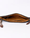 American Darling ADBG344BRW Wristlet Hair On Genuine Leather Women Bag Western Handbag Purse