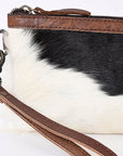 American Darling ADBG344BRW Wristlet Hair On Genuine Leather Women Bag Western Handbag Purse