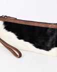 American Darling ADBG344BRW Wristlet Hair On Genuine Leather Women Bag Western Handbag Purse