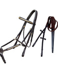 ExionPro Brass Clincher Figure 8 Bridle with Rubber Reins