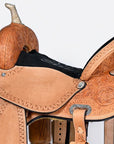 Hilason Western Horse Barrel Racing Trail Pleasure Tan American Leather Saddle