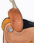 Hilason Western Horse Barrel Racing Trail Pleasure Tan American Leather Saddle