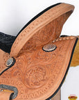 Hilason Western Horse Barrel Racing Trail Pleasure Tan American Leather Saddle