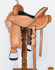Hilason Western Horse Barrel Racing Trail Pleasure Tan American Leather Saddle