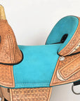 Western Horse Barrel Saddle Treeless American Leather Oiled Hilason